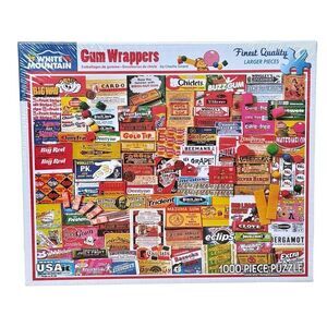 White Mountain Puzzles Gum Wrappers 1000 Piece Jigsaw Puzzle. Games. NEW.